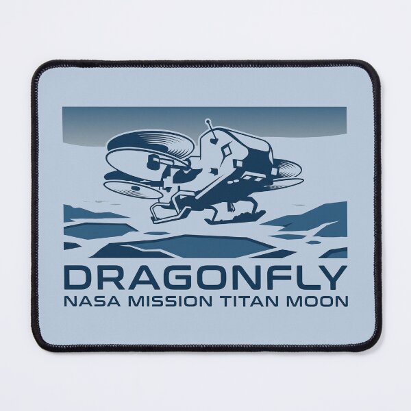 Item preview, NASA Dragonfly Mission Titan Moon Blue White Vector designed and sold by KiwiRider.