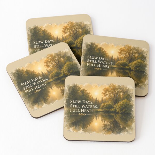 Item preview, Slow Days Still Waters Full Heart – Peaceful Sunset Nature Art designed and sold by SusanSweetArt.