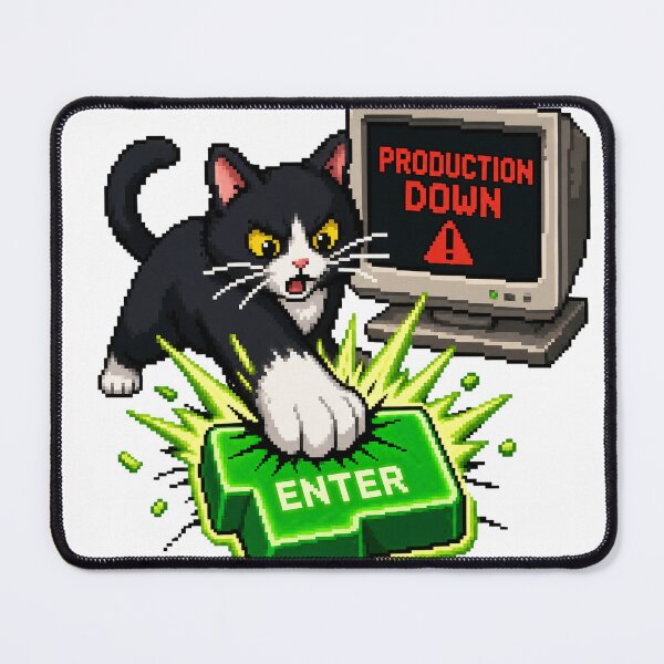 Item preview, Tuxedo Cat Git Push Production Down Design designed and sold by BestCoolStuff.