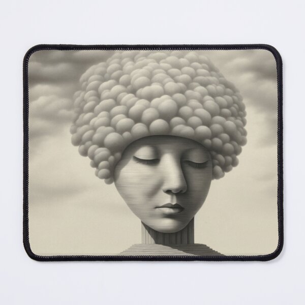 Item preview, Surreal Cloud Mind Portrait – Dreamlike Sculptural Face Art Print designed and sold by HOODYBUDSTYLES.