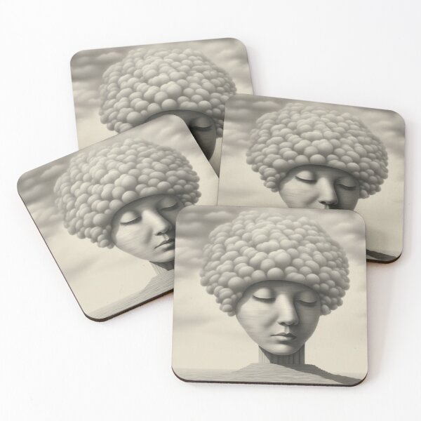 Item preview, Surreal Cloud Mind Portrait – Dreamlike Sculptural Face Art Print designed and sold by HOODYBUDSTYLES.