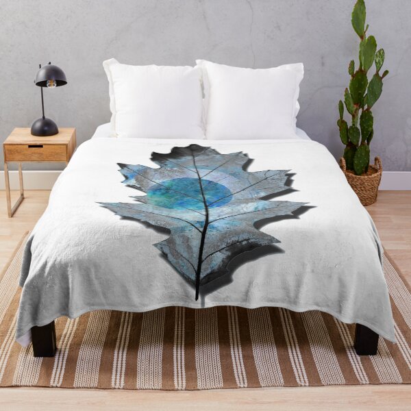Item preview, Eternal Winter Blue Oak Tree Leaf Nature Art designed and sold by Sharon Cummings Art.