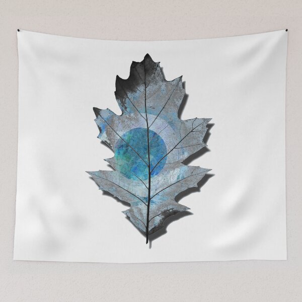 Item preview, Eternal Winter Blue Oak Tree Leaf Nature Art designed and sold by Sharon Cummings Art.