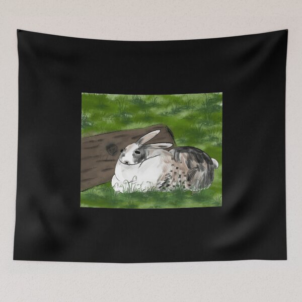 Item preview, Cute Rabbit Relaxing in Green Grass designed and sold by TomatiLove.