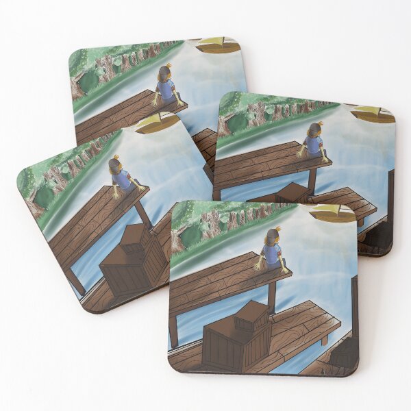 Item preview, Serene River Dock Scene Artwork designed and sold by TomatiLove.