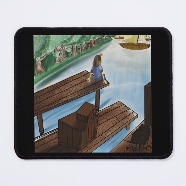 Item preview, Serene River Dock Scene Artwork designed and sold by TomatiLove.