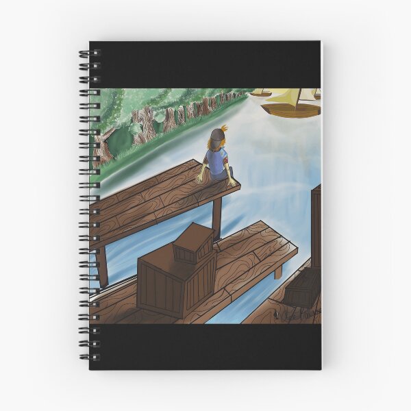 Item preview, Serene River Dock Scene Artwork designed and sold by TomatiLove.