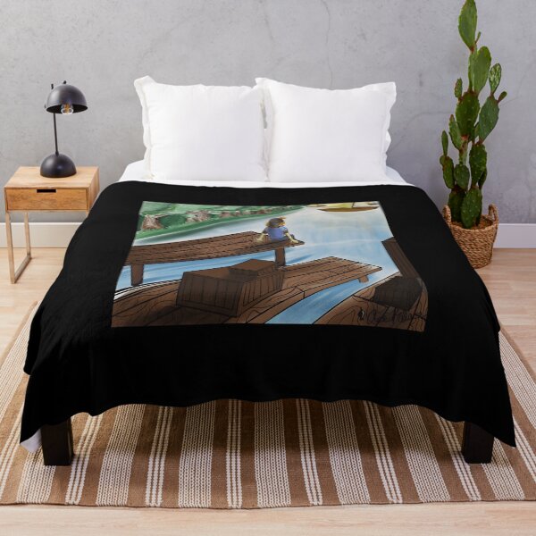 Item preview, Serene River Dock Scene Artwork designed and sold by TomatiLove.