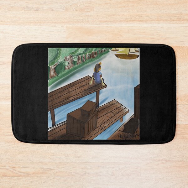 Item preview, Serene River Dock Scene Artwork designed and sold by TomatiLove.