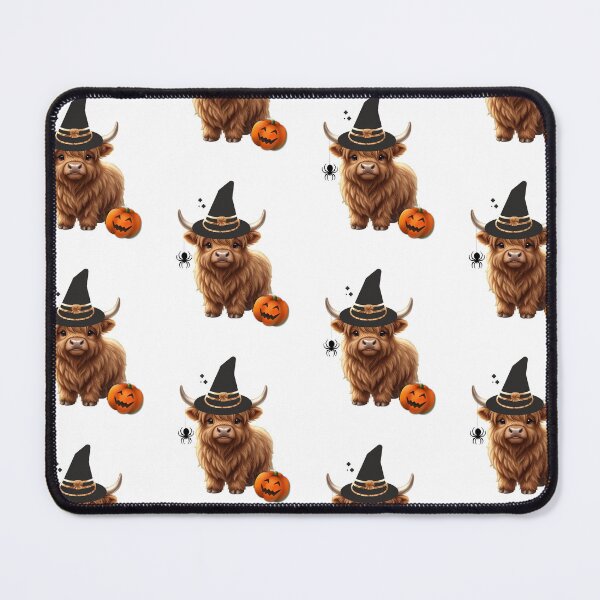 Item preview, Cute Halloween Highland Cow Witch with Pumpkin designed and sold by Inka Moon Design.