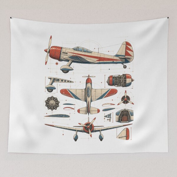 Item preview, Vintage Aircraft Art – Retro Aviation and Mechanical Flight Design designed and sold by AMICO77.