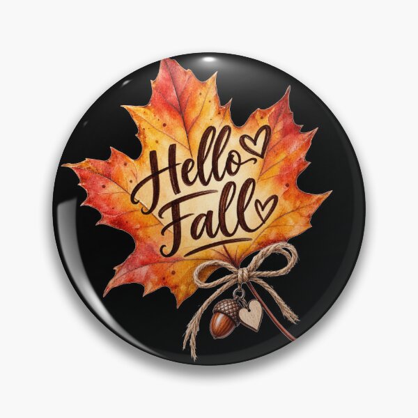 Item preview, Hello Fall Cozy Autumn Leaf designed and sold by Wild Ink Studio by Barbara.