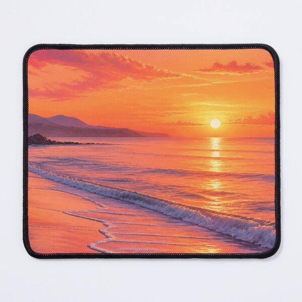 Item preview, Vibrant Tropical Beach Sunset Pastel Orange Coastal Landscape designed and sold by Broken143.