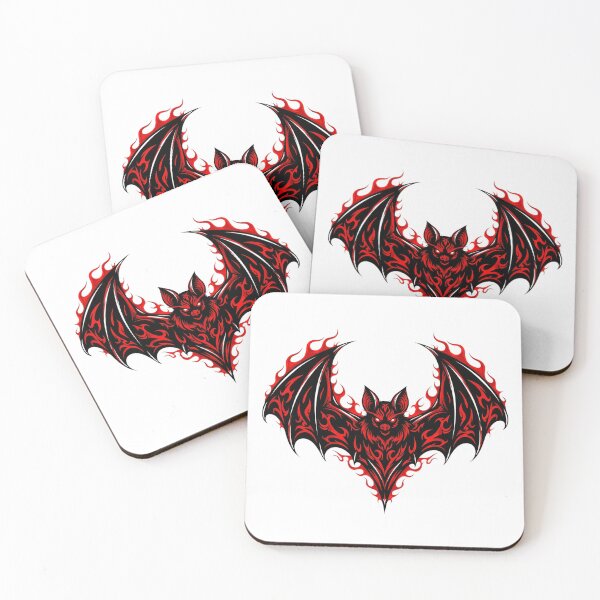 Item preview, Tribal bat in red flames - Gothic flame emblem designed and sold by Polarisofficial.