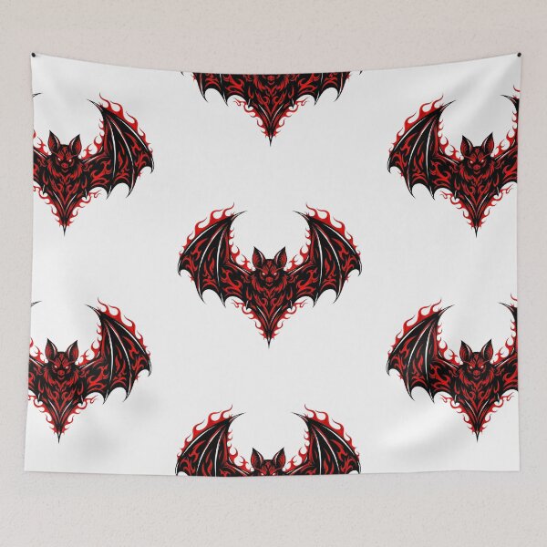 Item preview, Tribal bat in red flames - Gothic flame emblem designed and sold by Polarisofficial.
