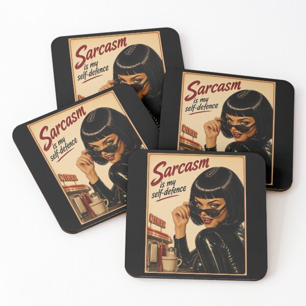 Item preview, Sarcasm Is My Self Defence – Retro Pinup designed and sold by obstinator.