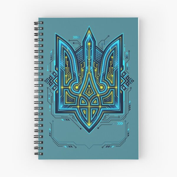 Item preview, Cyberpunk Ukrainian Trident Neon Techwear Circuit Symbol designed and sold by KreonaTime.