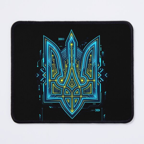 Item preview, Cyberpunk Ukrainian Trident Neon Techwear Circuit Symbol designed and sold by KreonaTime.