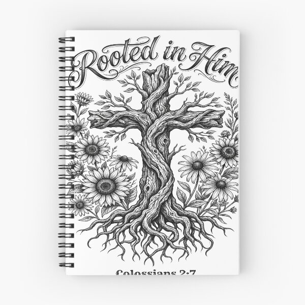 Item preview, Rooted In Him Colossians 2:7 Tree Cross Tee designed and sold by PureGritFaith.