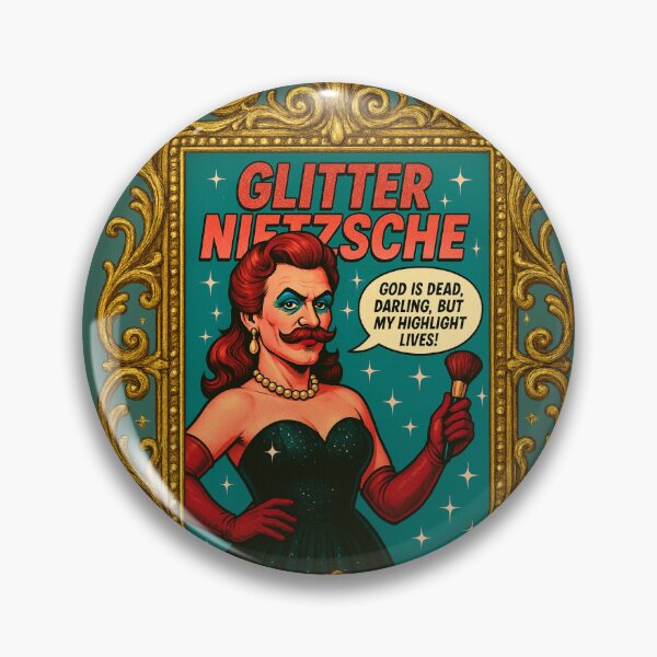 Item preview, Glitter Nietzsche Drag Queen Philosopher designed and sold by PhilosopherQueen.