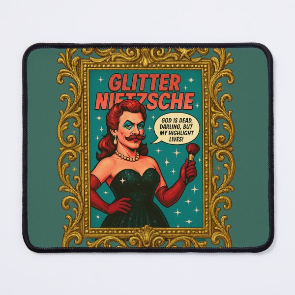 Item preview, Glitter Nietzsche Drag Queen Philosopher designed and sold by PhilosopherQueen.