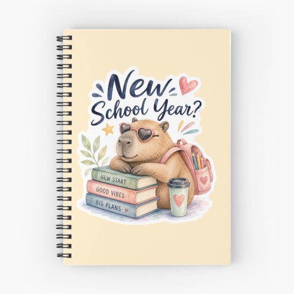 Item preview, Cute Capybara New School Year Good Vibes & Big Plans designed and sold by GusiaTreasures.