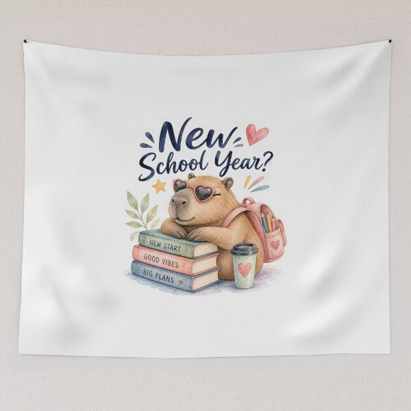 Item preview, Cute Capybara New School Year Good Vibes & Big Plans designed and sold by GusiaTreasures.