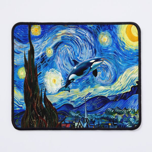 Item preview, Surreal killer whale swims through Van Gogh´s starry night designed and sold by aponwao.