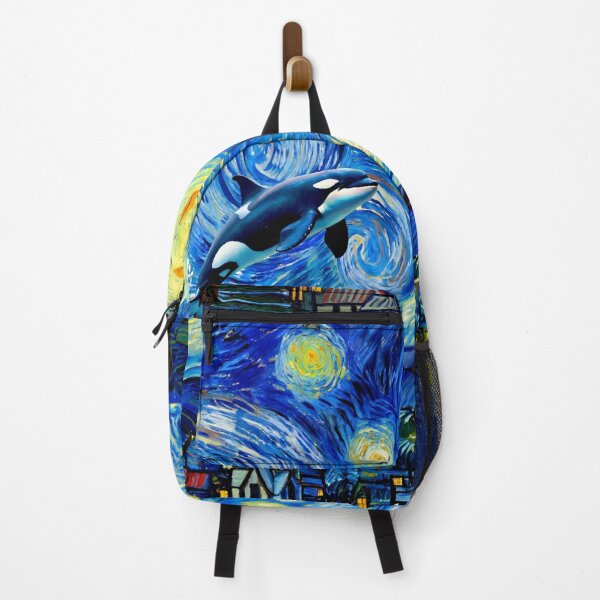Item preview, Surreal killer whale swims through Van Gogh´s starry night designed and sold by aponwao.