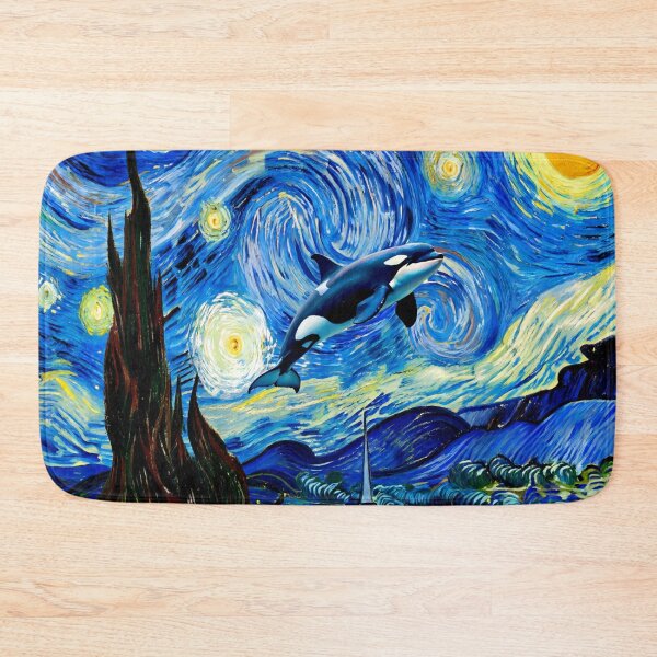 Item preview, Surreal killer whale swims through Van Gogh´s starry night  designed and sold by aponwao.