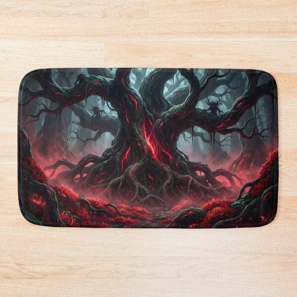 Item preview, Corrupted Yggdrasil Heart Dark Magic Neon Red Fantasy Art designed and sold by TheRichGallery.