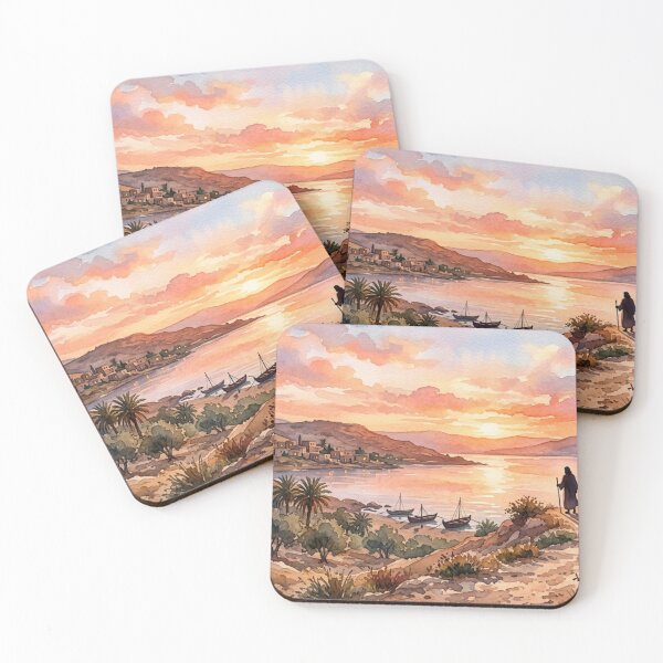 Item preview, Jesus Looking at the Sea of Galilee Watercolor designed and sold by MantoSagrado.