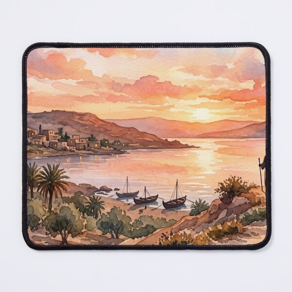 Item preview, Jesus Looking at the Sea of Galilee Watercolor designed and sold by MantoSagrado.