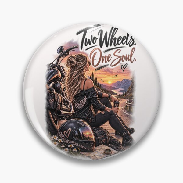 Item preview, Two Wheels One Soul Biker Girl designed and sold by Wild Ink Studio by Barbara.