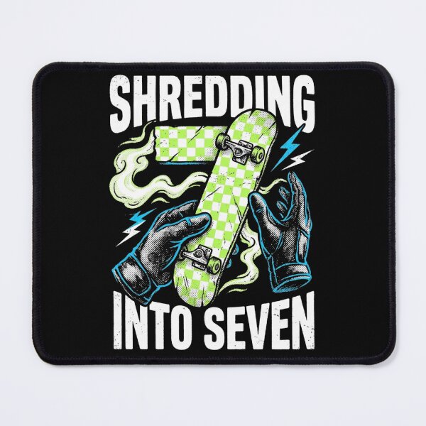 Item preview, Shredding Into Seven Skateboard 6 7 Meme 7th Birthday Boy designed and sold by TeNovaStudio ⭐⭐⭐⭐⭐.