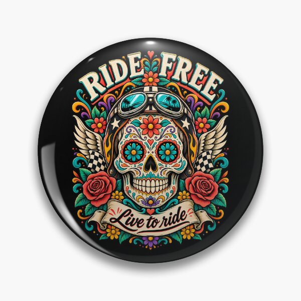 Item preview, RIDE FREE - Vintage Tattoo Skull Art - Adventure & Freedom designed and sold by potseed21.