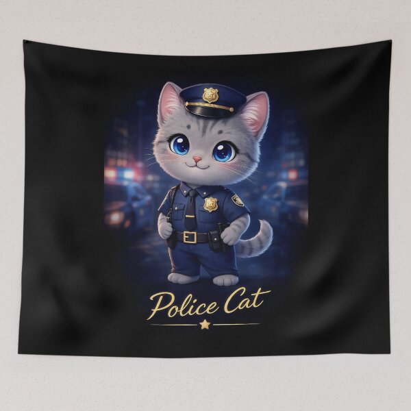 Item preview, Police Cat  designed and sold by Meow Story .