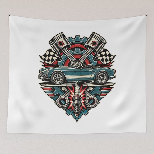 Item preview, Retro Car Graphic Art – Fictional Racing, Garage and Driving Design designed and sold by AMICO77.