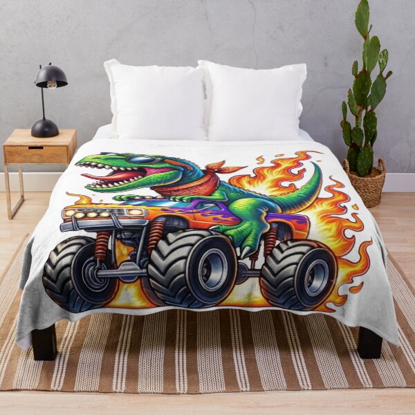 Item preview, Cool T-Rex Dinosaur Riding Flame Monster Truck designed and sold by jhgjykuo.