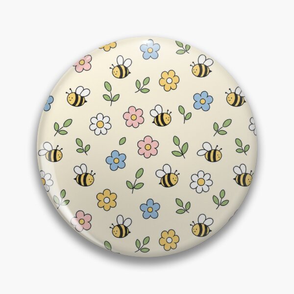 Item preview, Cartoon Bumble Bee and Flowers pattern designed and sold by Kathy Kuczek.
