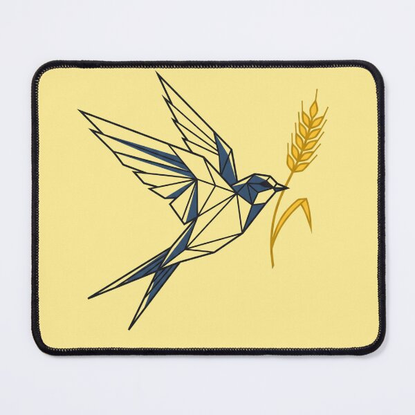 Item preview, Geometric Swallow Flying with Golden Wheat Minimalist Freedom designed and sold by KreonaTime.
