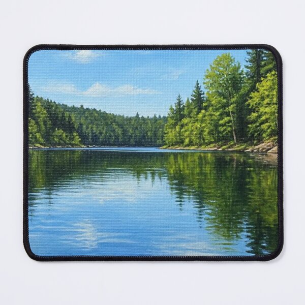 Item preview, Serene Forest Lake Canvas Oil Painting Reflection Art designed and sold by Broken143.