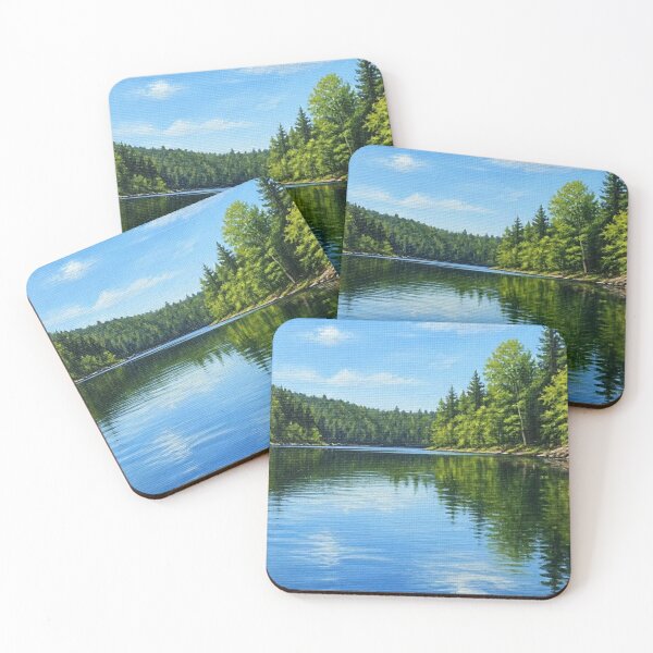 Item preview, Serene Forest Lake Canvas Oil Painting Reflection Art designed and sold by Broken143.