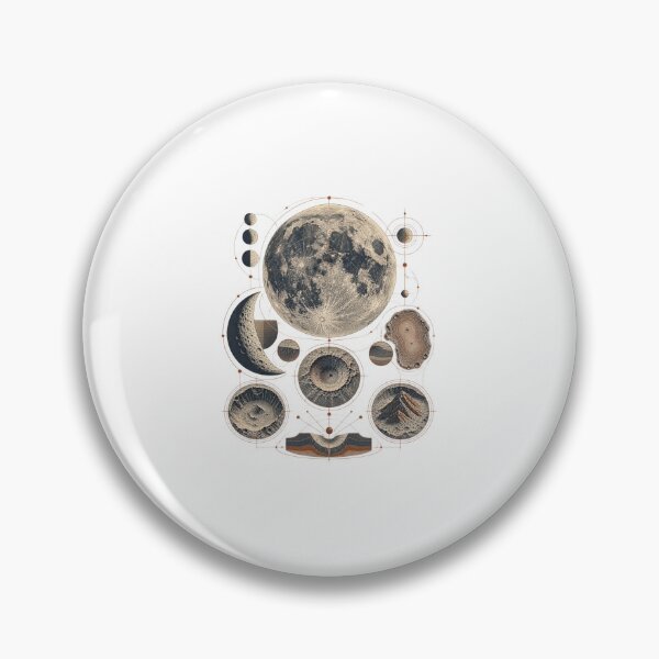 Item preview, Moon Crater Art – Vintage Lunar Exploration and Astronomy Design designed and sold by AMICO77.