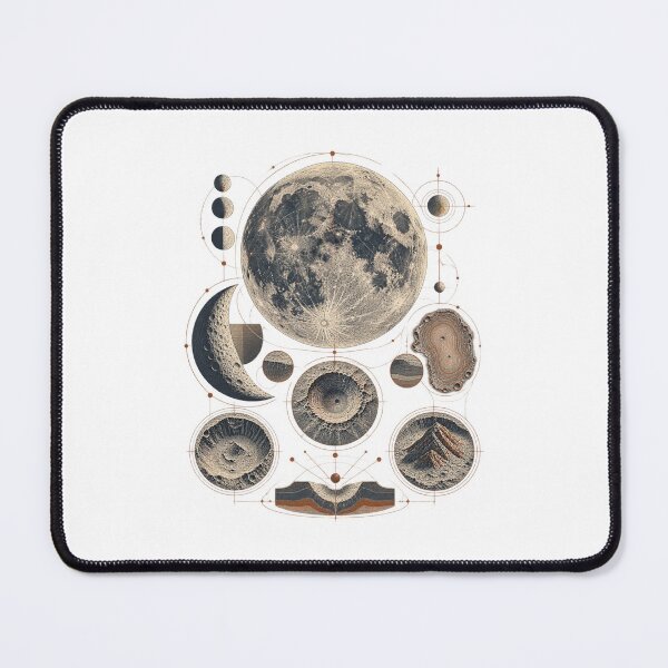 Item preview, Moon Crater Art – Vintage Lunar Exploration and Astronomy Design designed and sold by AMICO77.