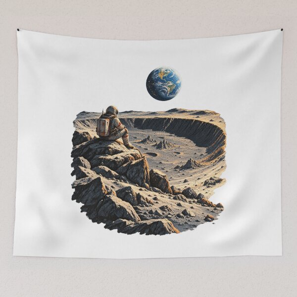 Item preview, Moon Crater Art – Vintage Lunar Exploration and Astronomy Design designed and sold by AMICO77.