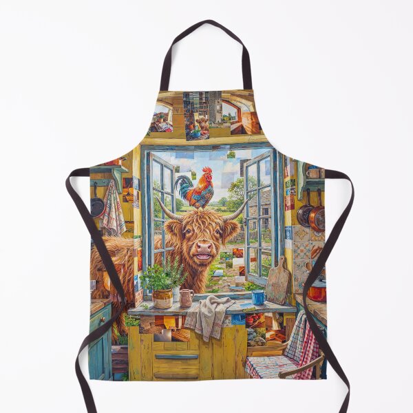Item preview, Portrait Of Shetland Cow And Rooster Pop Art Style designed and sold by Home Decor Art.