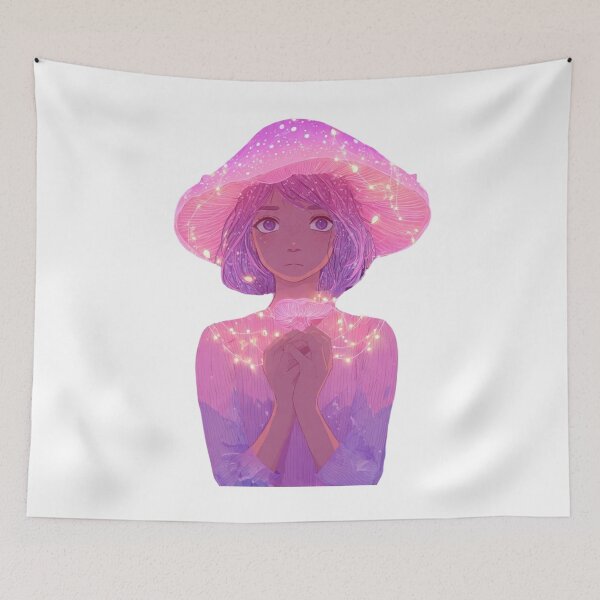 Item preview, Magical Glowing Pink Mushroom Fairy Girl  designed and sold by LC&LCPlatform.