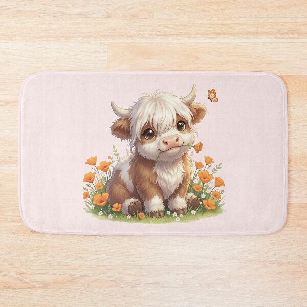Item preview, Highland Cow with Orange Poppies designed and sold by HumTumMe.