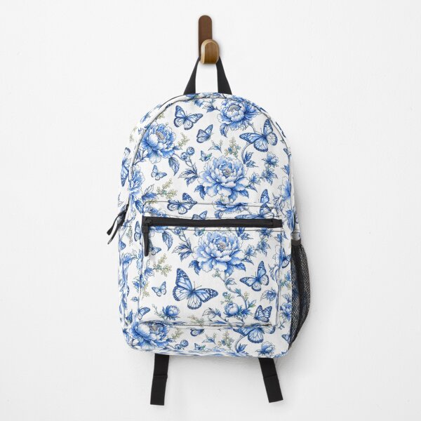 Item preview, Porcelana azul vintage con estampado floral y de mariposas. designed and sold by CozyPaletteShop.